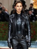 Irina Shayk Met Gala 2022 Black Leather Jacket