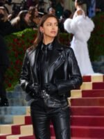 Irina Shayk Met Gala 2022 Black Leather Jacket