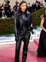 Irina Shayk Met Gala 2022 Black Leather Jacket