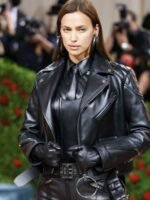Irina Shayk Met Gala 2022 Black Leather Jacket