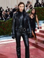 Irina Shayk Met Gala 2022 Black Leather Jacket