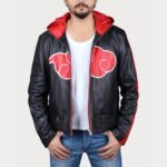 Itachi Uchiha Akatsuki Black Biker Leather Jacket