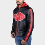 Itachi Uchiha Akatsuki Black Biker Leather Jacket