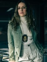 Itziar Ituño Berlin 2023 TV Series Green Leather Jacket