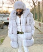 Ivan Mink Fur White Hooded Coat
