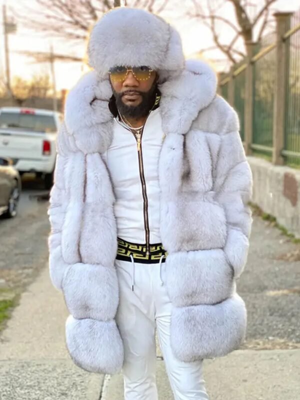 Ivan Mink Fur White Hooded Coat