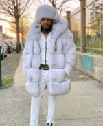 Ivan Mink Fur White Hooded Coat