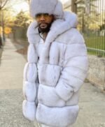 Ivan Mink Fur White Hooded Coat