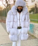Ivan Mink Fur White Hooded Coat