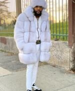 Ivan Mink Fur White Hooded Coat