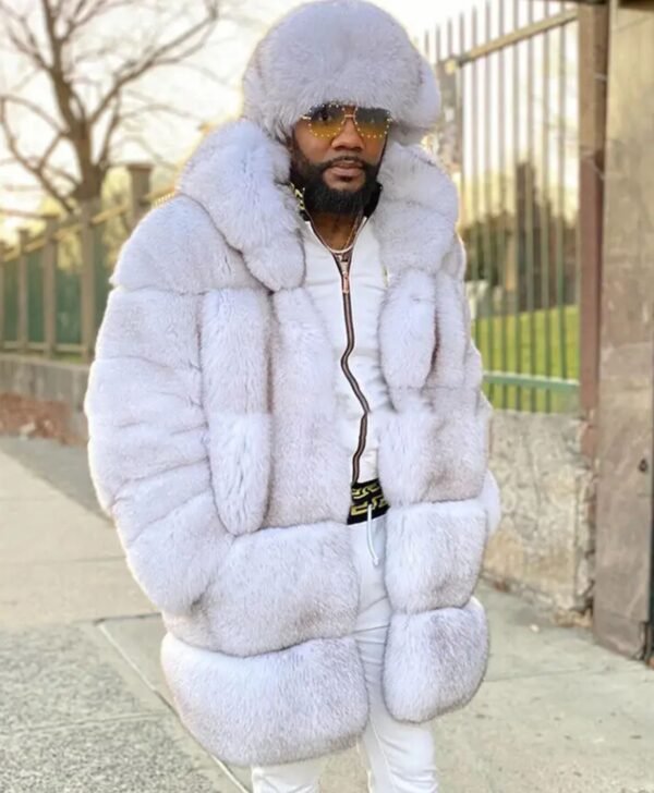Ivan Mink Fur White Hooded Coat