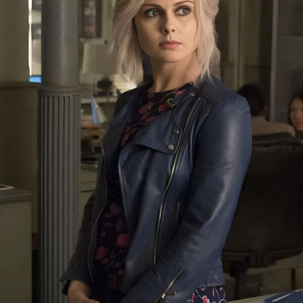 iZombie Rose McIver Navy Blue Biker Leather Jacket