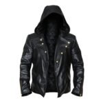 Jace The Mortal Instruments Black Leather Hooded Jacket