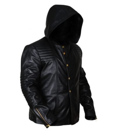 Jace The Mortal Instruments Black Leather Hooded Jacket