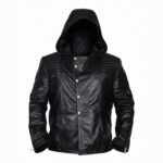 Jace The Mortal Instruments Black Leather Hooded Jacket