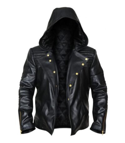 Jace The Mortal Instruments Black Leather Hooded Jacket