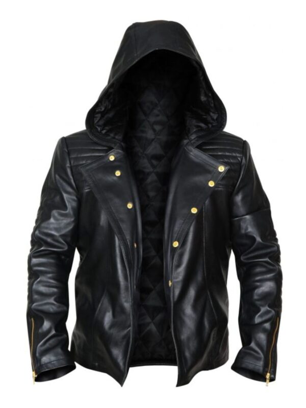 Jace The Mortal Instruments Black Leather Hooded Jacket