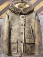 Jamie Hooded Shearling Parka Leather Jacket