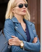 Janine Cody Animal Kingdom Blue Leather Jacket
