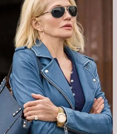 Janine Cody Animal Kingdom Blue Leather Jacket