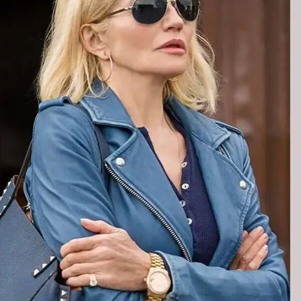 Janine Cody Animal Kingdom Blue Leather Jacket