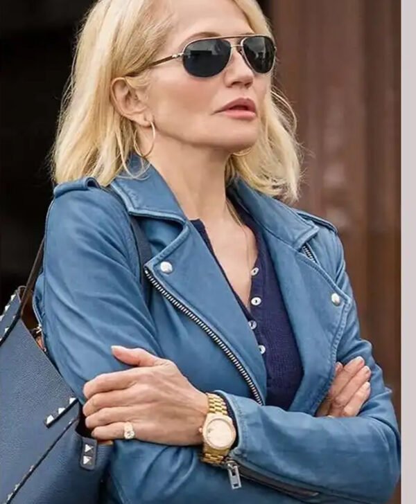 Janine Cody Animal Kingdom Blue Leather Jacket