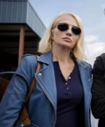 Janine Cody Animal Kingdom Blue Leather Jacket