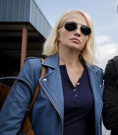Janine Cody Animal Kingdom Blue Leather Jacket