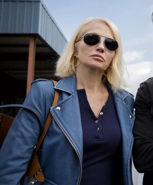 Janine Cody Animal Kingdom Blue Leather Jacket