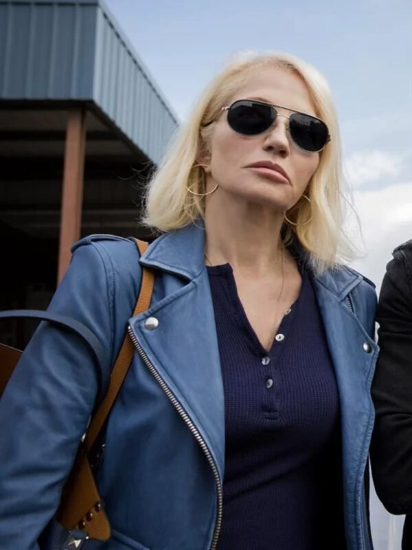 Janine Cody Animal Kingdom Blue Leather Jacket