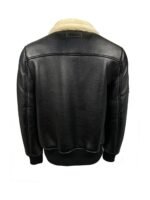 Jared Top Gun Shearling Fur B3 Black Leather Jacket