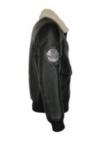 Jared Top Gun Shearling Fur B3 Black Leather Jacket