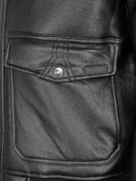 Jared Top Gun Shearling Fur B3 Black Leather Jacket