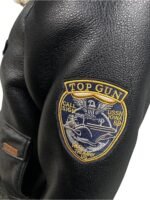 Jared Top Gun Shearling Fur B3 Black Leather Jacket