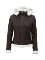 Jasmine Dark Brown Jacket with hood
