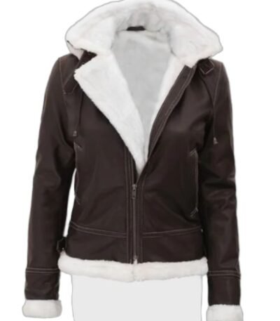 Jasmine Dark Brown Jacket with hood
