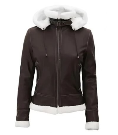 Jasmine Dark Brown Jacket with hood