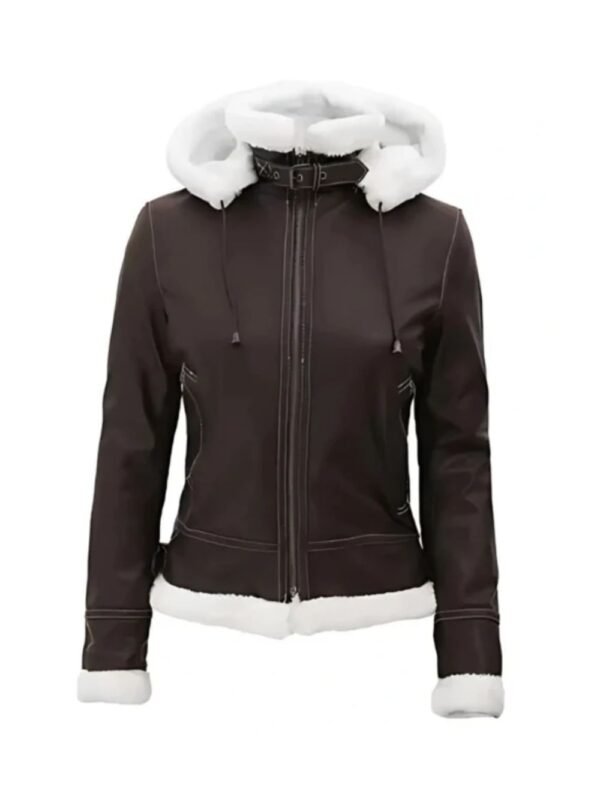 Jasmine Dark Brown Jacket with hood