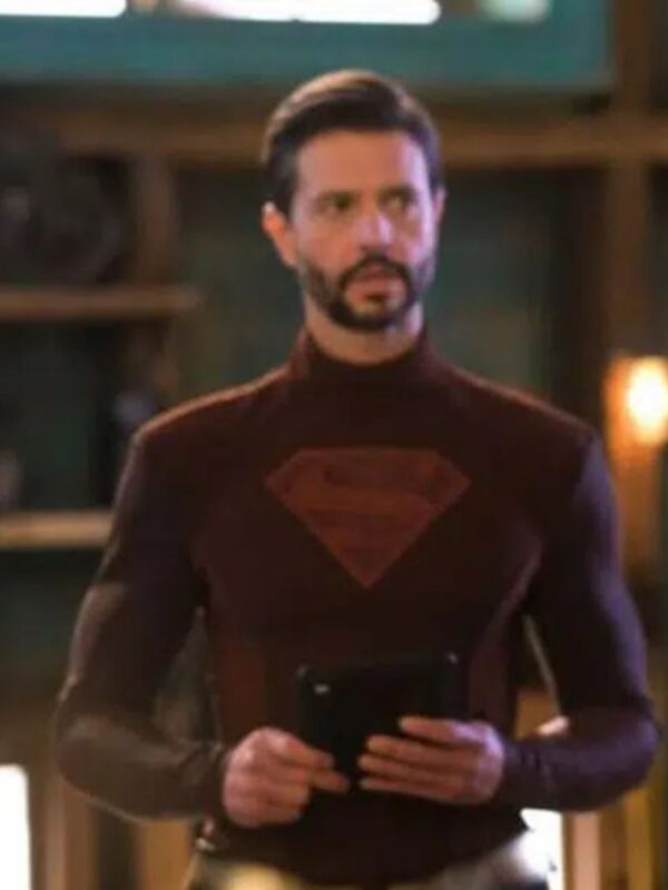 Jason Behr Supergirl S06 Zor-El Maroon Leather Jacket