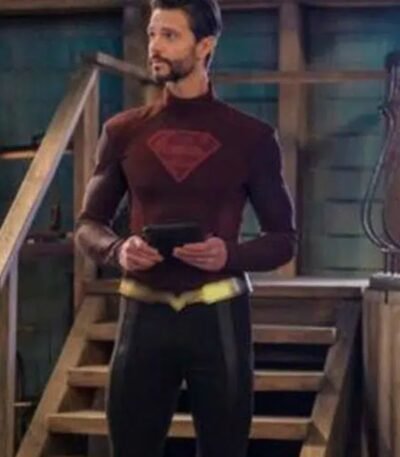 Jason Behr Supergirl S06 Zor-El Maroon Leather Jacket
