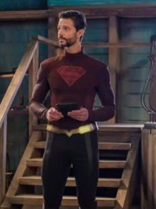 Jason Behr Supergirl S06 Zor-El Maroon Leather Jacket