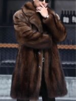 Jaxon Genuine Mink Fur Brown Coat