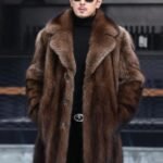 Jaxon Genuine Mink Fur Brown Coat