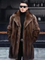 Jaxon Genuine Mink Fur Brown Coat
