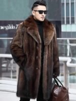 Jaxon Genuine Mink Fur Brown Coat