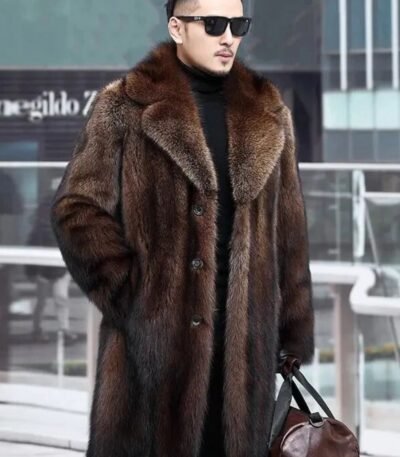 Jaxon Genuine Mink Fur Brown Coat