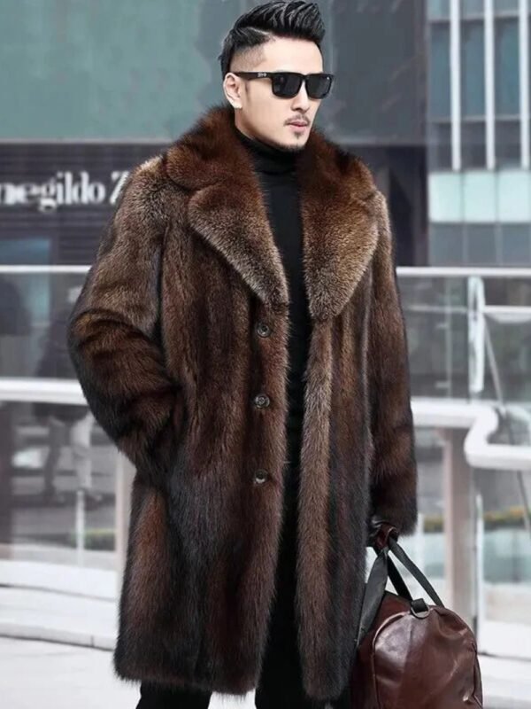 Jaxon Genuine Mink Fur Brown Coat