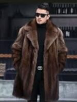 Jaxon Genuine Mink Fur Brown Coat