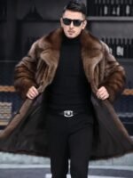 Jaxon Genuine Mink Fur Brown Coat