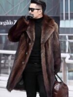 Jaxon Genuine Mink Fur Brown Coat
